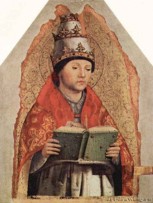 Св. Григорий. 1472-1473 - St. Gregory. 1472-1473
46,5 x 36 смДерево, темпераВозрождениеИталияПалермо. Национальный музей