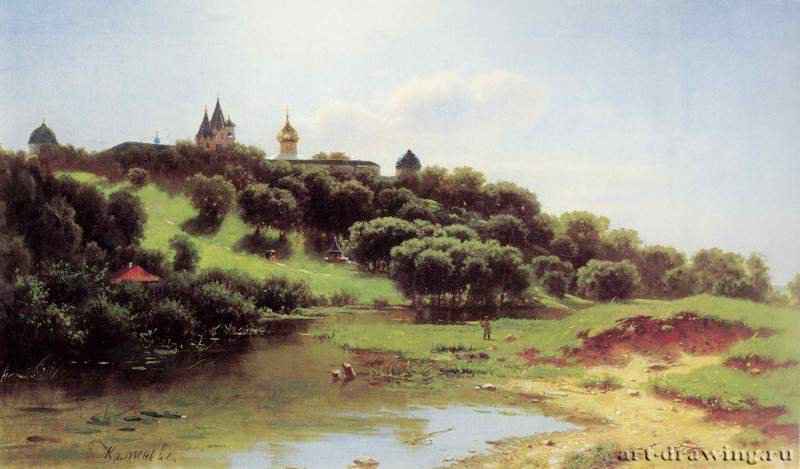 Савино-Сторожевский монастырь под Звенигородом. 1860 - 61 х 104 см. Холст, масло. Романтизм. Россия. Москва. Музей В.А. Тропинина и московских художников его времени.