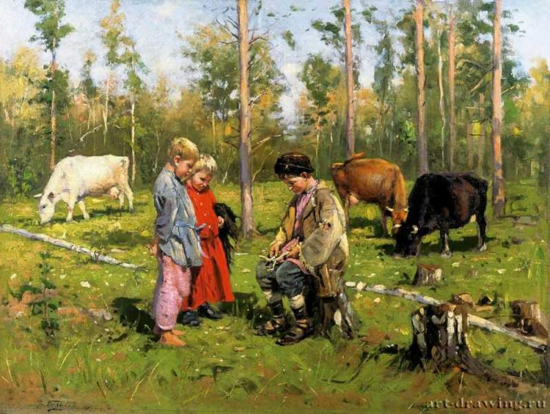 Пастушки, 1903 г. - Холст, масло. Россия.