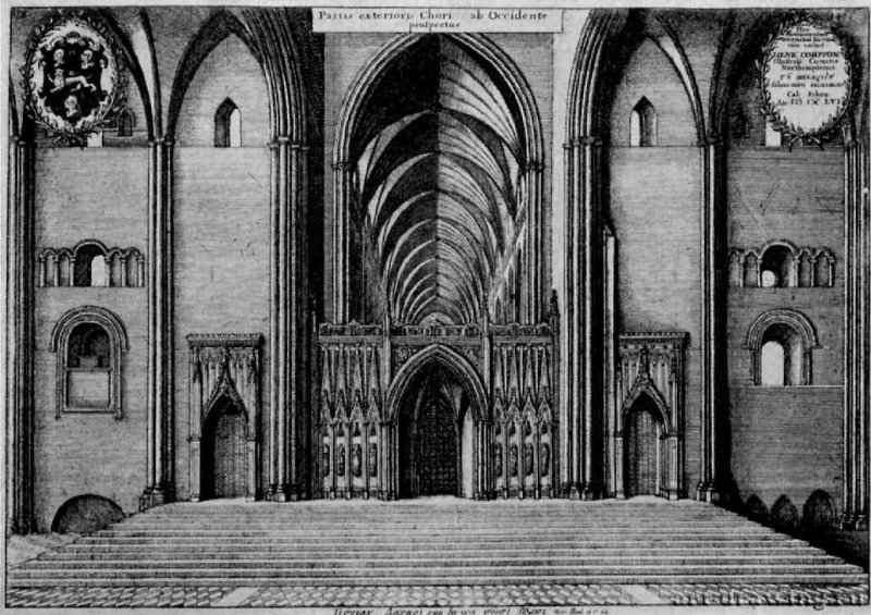 Лондон, интерьер собора Святого Павла. 1656 - 220 х 320 мм. Офорт. Берлин. Гравюрный кабинет. Чехия.