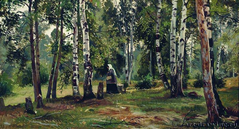 Берёзовая роща. 1880-1890 - 28 х 49